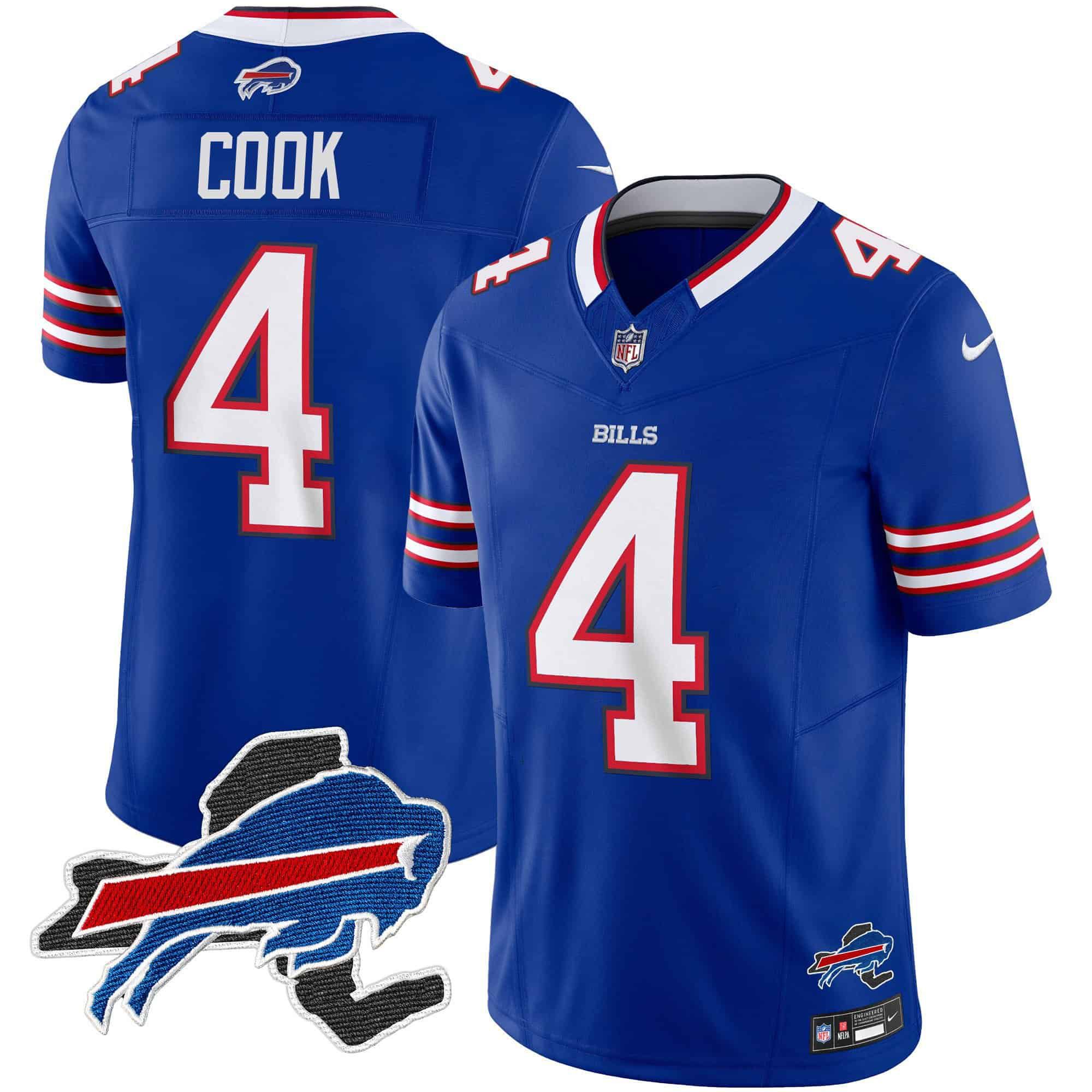 Men Buffalo Bills #4 Cook Blue 2024 Nike Patch Vapor Limited NFL Jersey style 1->indianapolis colts->NFL Jersey